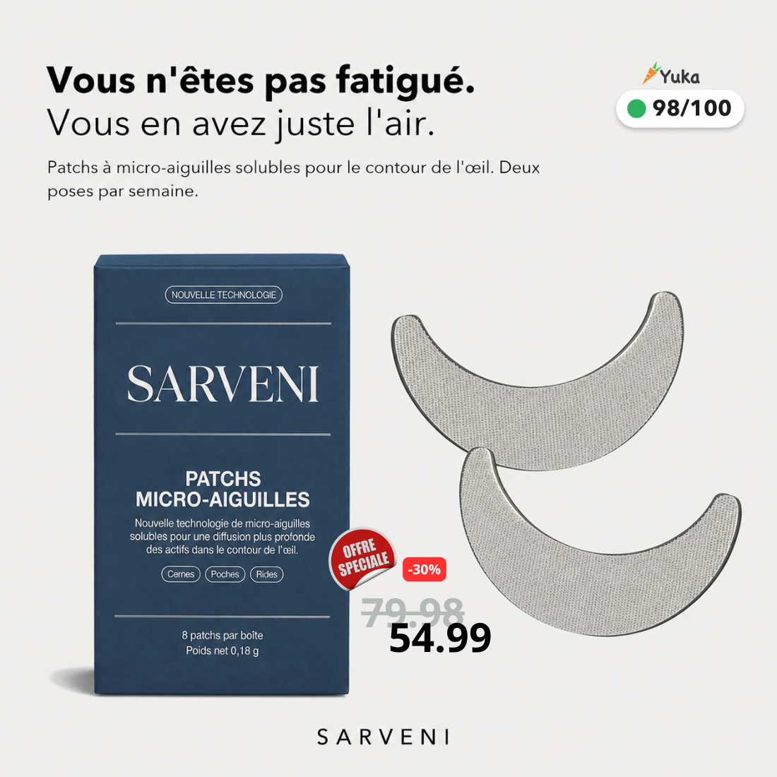 Patchs Micro-Aiguilles contour des yeux pour Homme